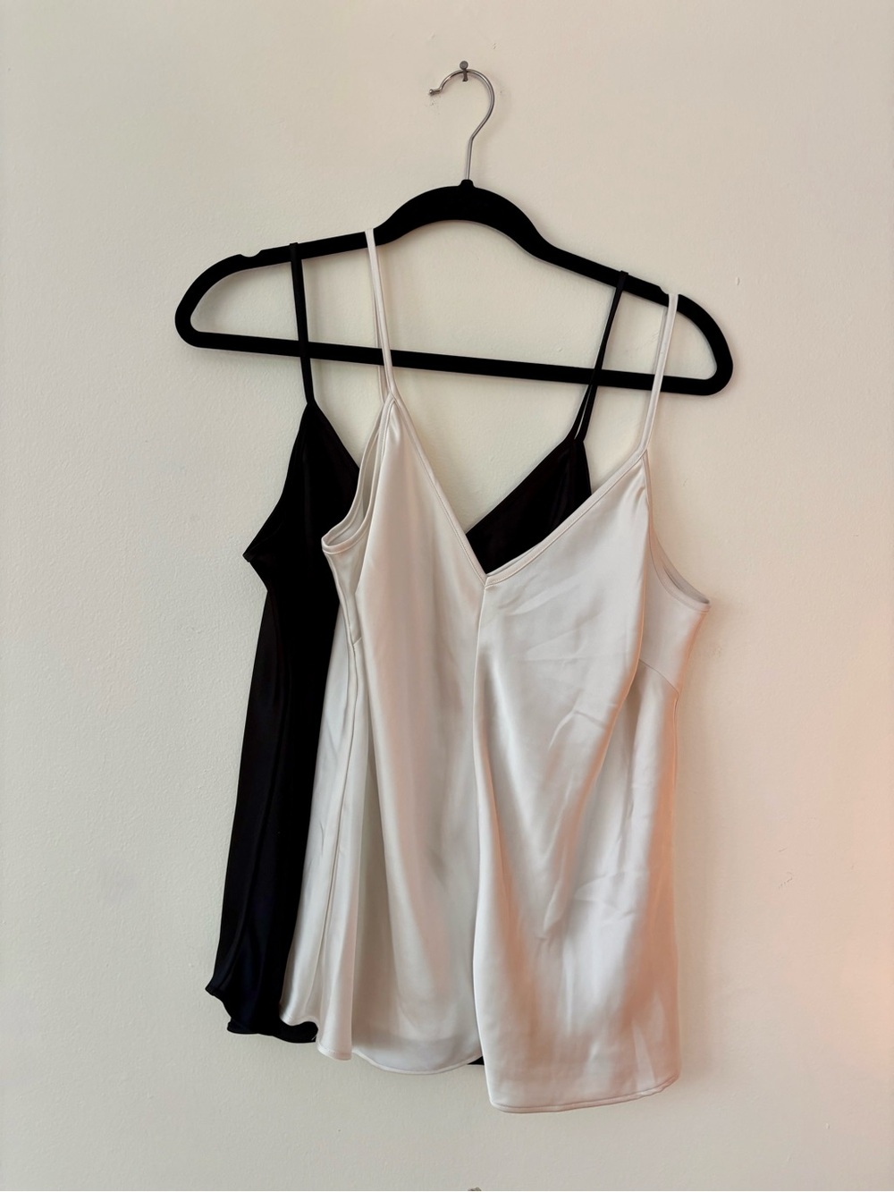 H&M Silky V-Neck Camisoles in White and Black